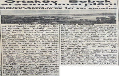 1945 yılında Ortaköy ile Bebek arasının imar planı hazırlanmış!