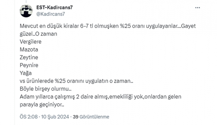 Ev sahipleri kuş kadar kiralar yüzünden geçinemiyor: Yüzde 25 sınırı adil oran değil!