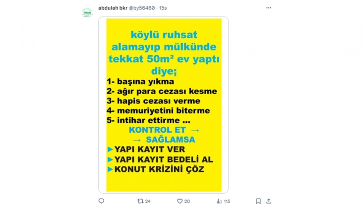 İmar yasasına takılanlar Yapı kayıt mağduriyeti bitsin diyor! İşte hükümetten beklentiler! 