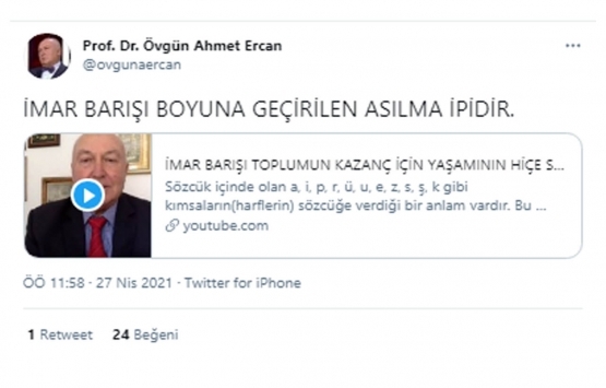 Ahmet Ercan dan imar barışı tepkisi!