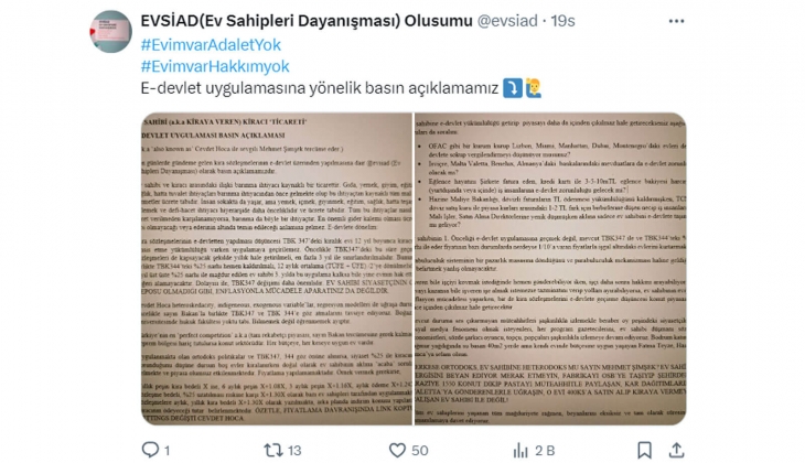 Tebernüş Kireçci sordu: Parasını dolara, avroya veya altına yatırmayıp konutu tercih edenler ne suç işledi?