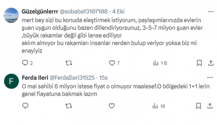 2 ay önce Ataköy de 3 milyon TL ye satılan 1+1 evin fiyatı şimdi 4.5 milyon TL! Arz artmazsa, fiyatı talep belirler!