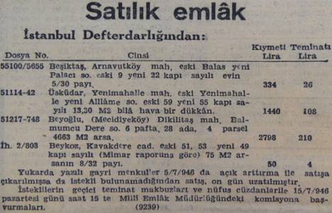 1946 yılında Mecidiyeköy'de 4.663 metrekare arsa 2.798 liraya satılacakmış!