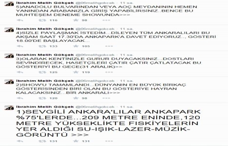 Melih Gökçek, Ankapark ta su ve ışık şovuna çağırıyor!