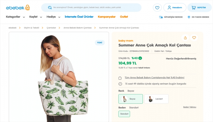 e-bebek’ten anne bebek çantalarında yüzde 40 indirim fırsatı! İşte 22 Eylül 2022 e-bebek fiyat listesi