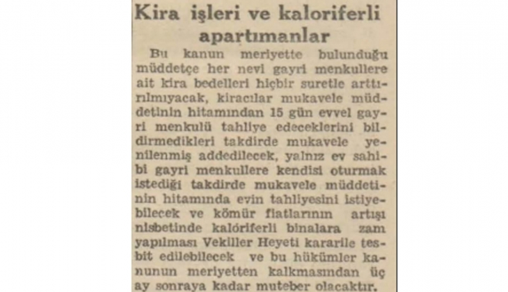 1942 yılında kiracı hakları! Kira bedelleri hiç bir şekilde artırılmayacak, kiracı çıkarılmayacak!