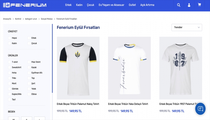 Fenerium’da Sarı Lacivert’e gönül verenler içi kaçırılmayacak Eylül fırsatları! İşte 11 Eylül 2022 fiyat listesi