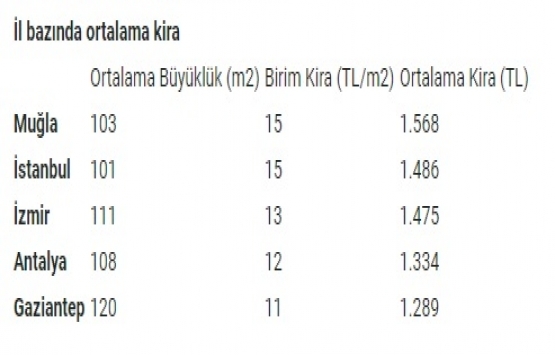Türkiye de ortalama kira fiyatları düştü!