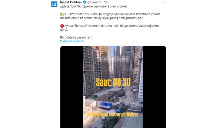 Devasa yeni binalardan güneşin bile görünmediği Fikirtepe ye tepki: Yaşam yok edildi!