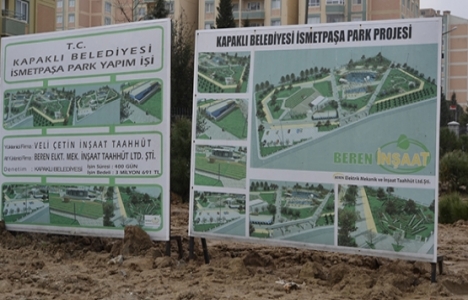 Kapaklı İsmetpaşa Parkı Nisan'da açılacak!