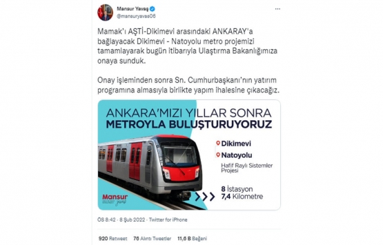 Ankaralılara müjde! Yeni metro projesi Ulaştırma Bakanlığı’nın onayına sunuldu!