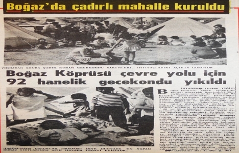 1971 yılında Boğaz da çadırlı mahalle kurulmuş!