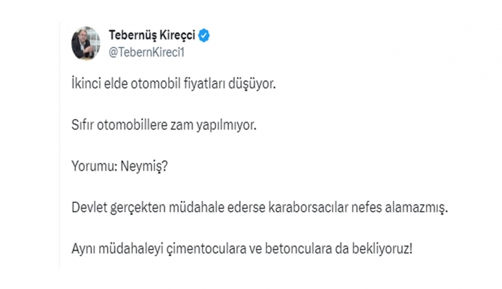 Ticaret Bakanlığı düğmeye bastı: İkinci el otomobil fiyatlarındaki artış durdu! Sıra betoncular ve çimentocularda!