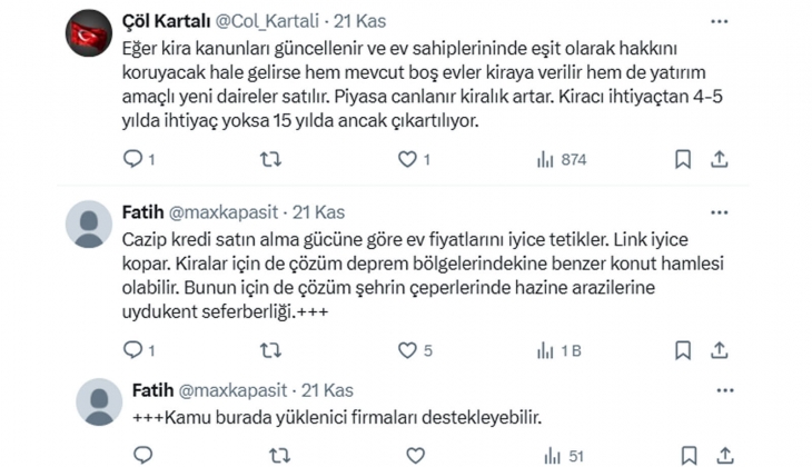 Kiraların dengelenmesi ve inşaat sektörünün ayakta kalması için ilk kez ev alacaklar için kredi kampanyaları yapılmalı!