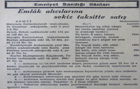 1937 yılında Bebek Caddesi'nde 8 odalı ev 7.100 liraya satılıkmış!