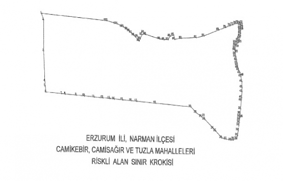 Erzurum Narman da riskli alan kararı!