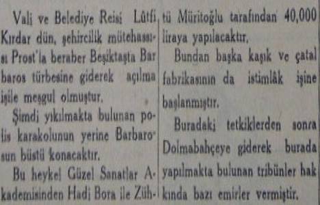 1941 yılında Barbaros Hayreddin Paşa Türbesi nin etrafı genişletilmiş!