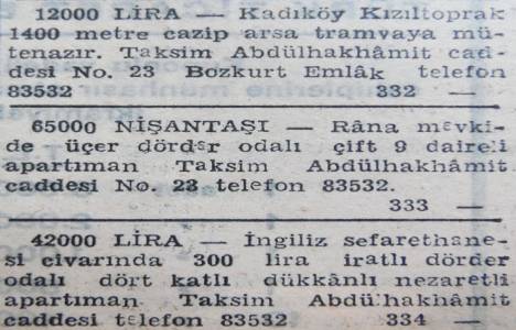 1946 yılında Beşiktaş Arnavutköy de metrekaresi 75 kuruşa arsa satılacakmış!
