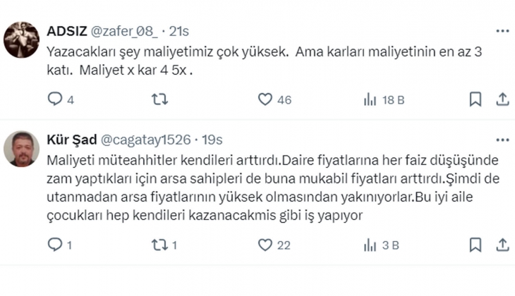 İnşaat maliyetleri sektörü çileden çıkardı: Satış yapamıyoruz, bu böyle gitmez!