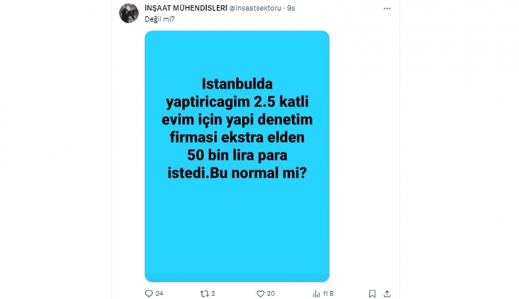 Yapı denetim firmaları inşaat için ekstra elden para alabilir mi?