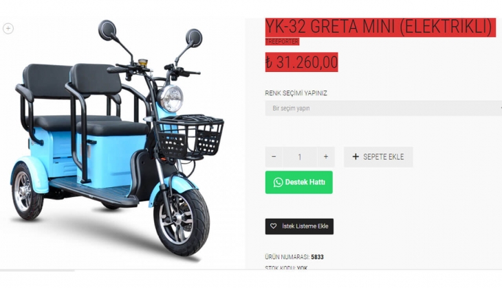 Elektrikli, 3 tekerlekli Yuki Greta Mini nin güncel fiyatı ne kadar? İşte 6 Temmuz 2022 fiyat listesi!