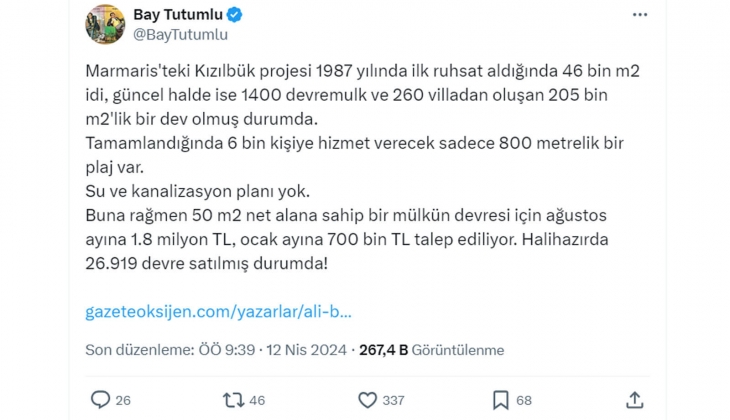 Sinpaş Kızılbük devre mülk projesinde 50 metrekarelik mülkler için Ağustos ta 1.8 milyon TL isteniyor!
