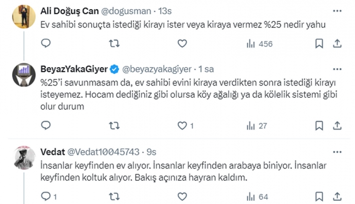  Kimse keyfinden kiracı olmuyor, ama keyiften ev alıp yatırım yapılıyor dendi: Ev sahiplerinden tepki gecikmedi!