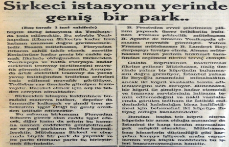 1937 yılında Sirkeci Garı taşınacak!