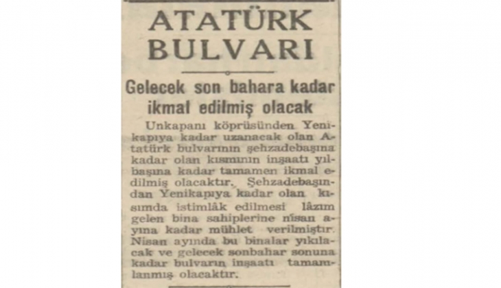 1942 de Atatürk Bulvarı için ilk adım atıldı! Unkapanı Köprüsü nden Yenikapı ya kadar uzanacak!