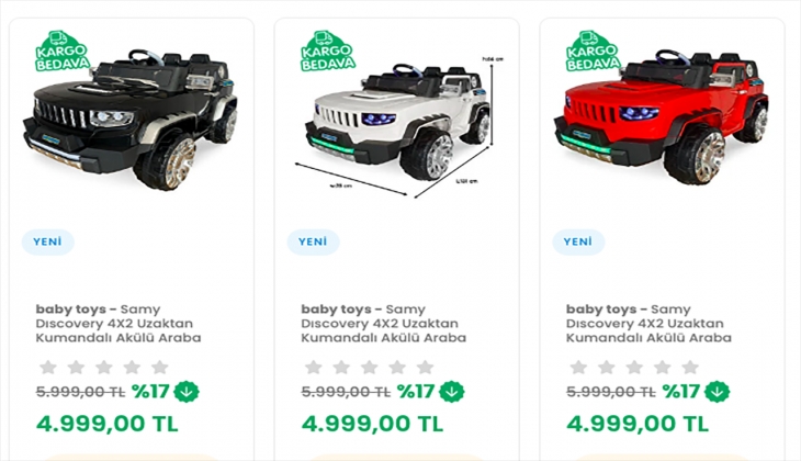 Ebebek akülü arabalarda 1000 tl indirimli! Kaçırmayın! İşte 4 Ekim 2022 fiyat listesi