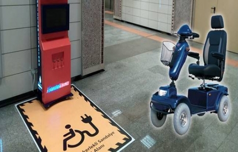 Metro istasyonlarına engelli araçları akü için şarj üniteleri yerleştirildi!