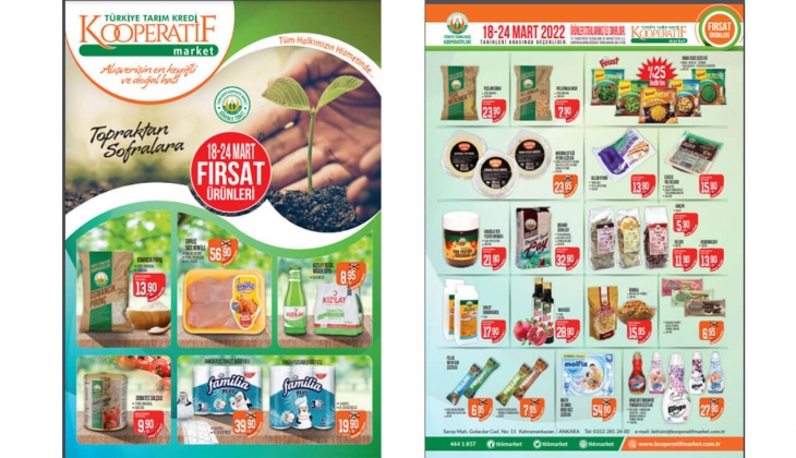 Tarım Kredi Kooperatif Marketlerinde indirim! İşte kampanyalı ürünler ve Mart 2022 fiyat listesi…