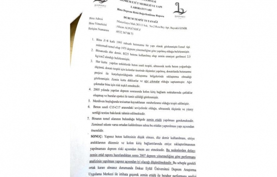 İzmir depreminde yıkılan 2 bina çürük raporlu!