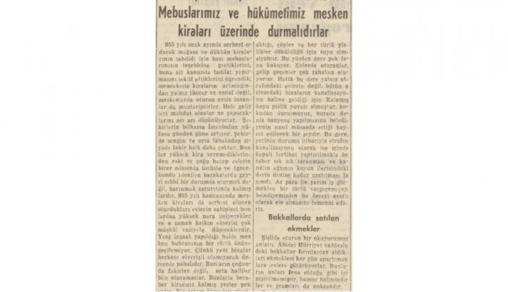 1954 yılında kira sorunu: Kiralar serbest bırakılmasın!