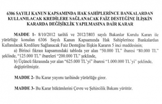 Son dakika! Kentsel dönüşüme büyük kolaylık getirildi!