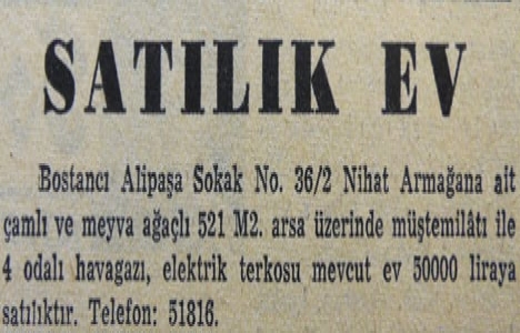 1955 yılında Nişantaşı nda 9.780 metrekare arsa 271.200 liraya satılacakmış!