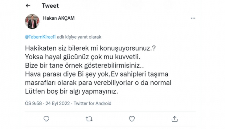 Kiracı ev sahibi savaşında son perde! Kiracılar hava parası istiyor!