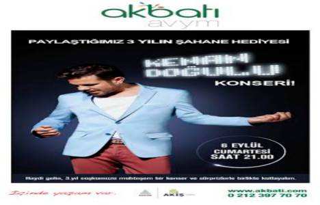 Akbatı AVM'de 6 Eylül'de Kenan Doğulu konseri!