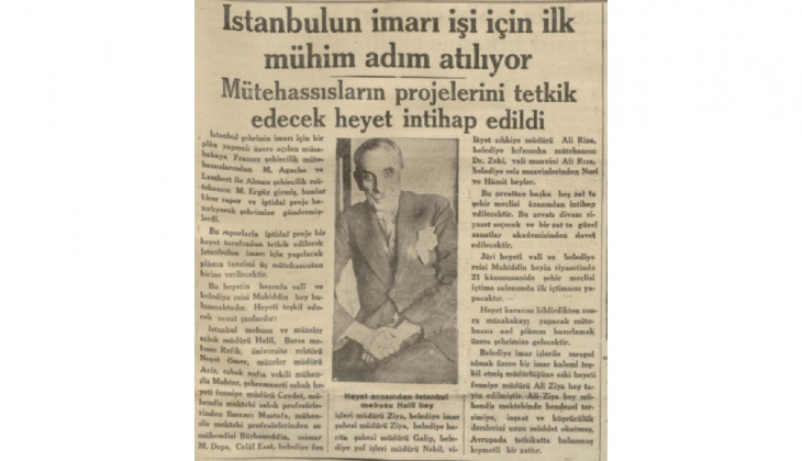 1934 yılında İstanbul da imar için ilk adım atılmış!