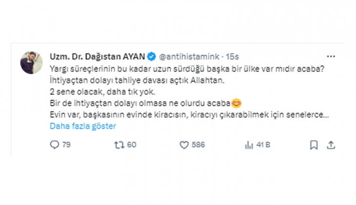 Ünlü doktordan tahliye davası isyanı: Bu koşullarda bir daha bu ülkeden bir ev alır mıyım? Asla!