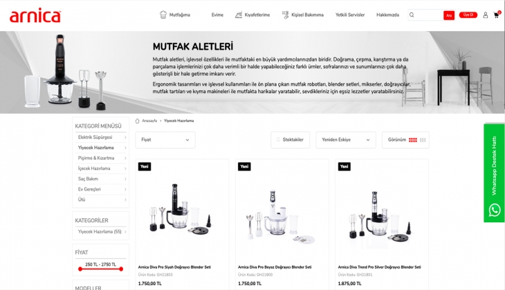 Arnica dan blender setleri, doğrayıcılar ve mini robotlarda yeni ürünler! İşte 16 Eylül 2022 fiyat listesi