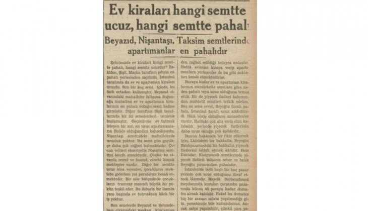 1936 da İstanbul da kiraların en pahalı ve en ucuz olduğu semtler!