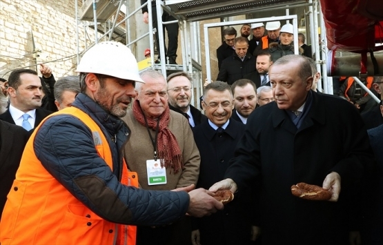 Cumhurbaşkanı Erdoğan Taksim Camisi inşaatını gezdi!