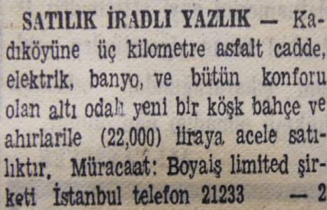 1944 yılında imara girecek Acıbadem de 150 dönüm arazi satılacakmış!