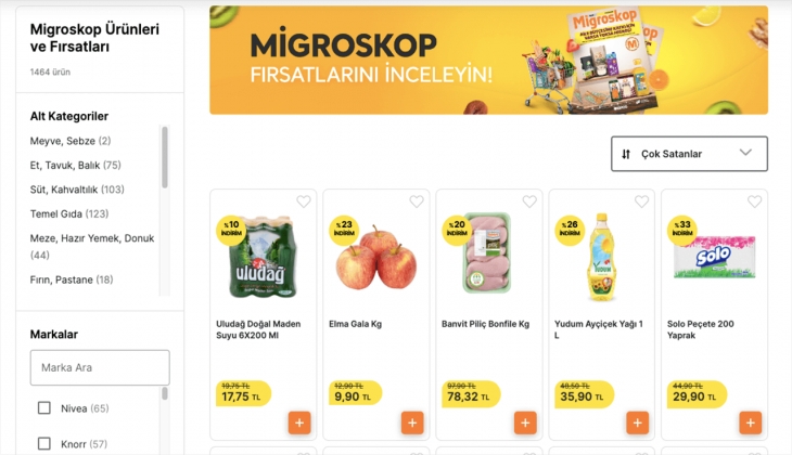 Migros Sanal Markette Migroskop fırsatları sizleri bekliyor! İşte 12 Eylül 2022 fiyat listesi