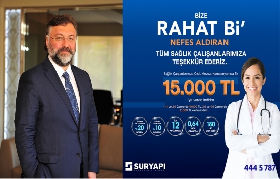 Sur Yapı'dan sağlık çalışanlarına özel 15 bin TL'lik ek indirim!