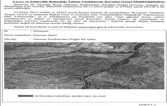 Narman Peribacaları doğal sit alanı oldu!