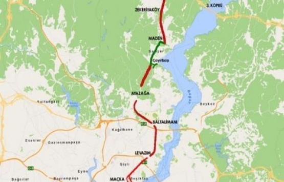 Dolmabahçe-Levazım-Baltalimanı-Ayazağa tüneli