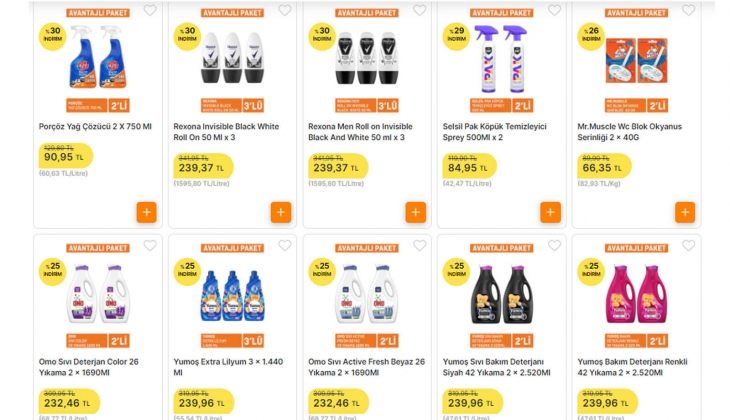 Migros ta yüzde 50 lik dev indirim fırsatı: 2 li Yumoş sıvı deterjan 239, 3 lü Domestos 115 TL!