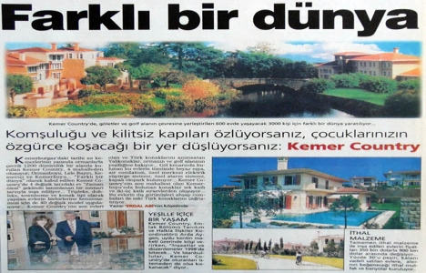 1997 yılında Kemer Country evleri 350.000 dolardan başlayan fiyatlarla satılıyormuş!